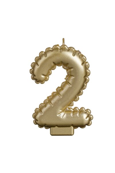 OEM Lumânare Zi de Naștere Aurie Metalizata Nr.2 – Decor Elegant pentru Tort ...