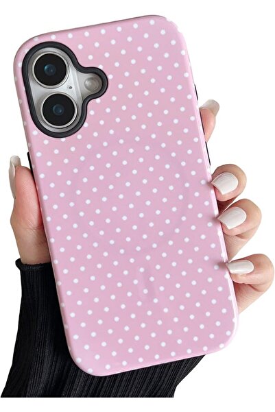 GENERAL ZTOFERA for iPhone 16 Case Fit for MagSafe, Dots Pattern-Wine Red