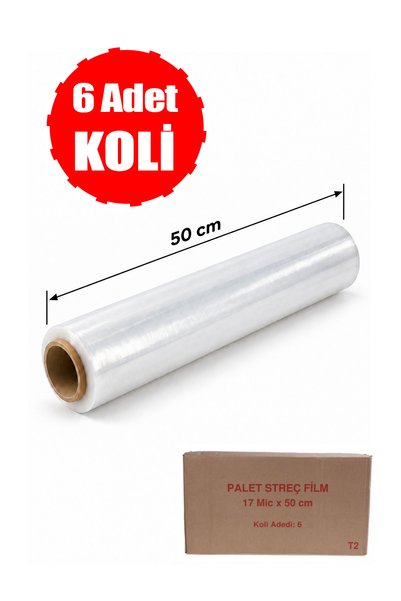 Başol Palet Streç Film - 1500 gr Net Streç - Masura Dahil 1850 gr - 50 cm - 17 mikron (6'lı Koli)