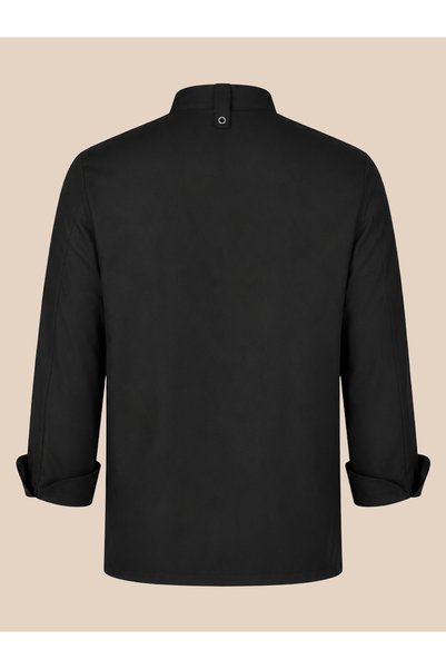 Signature Uniform Durable Premium Alpaca Fabric - Men's Chef Jacket with Stainless Metal Snaps - White / Black - Name Embroidery Gift
