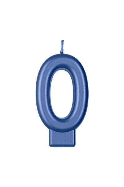 OEM Lumânare Zi de Naștere Albastră Metalizata Nr.0 – Decor Elegant pentru To...