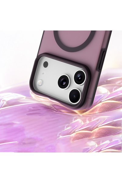 zore iPhone 17 Pro Case Strong Magsafe Ring Frosted Back Cover Camera Raised Matte Silicone Senk