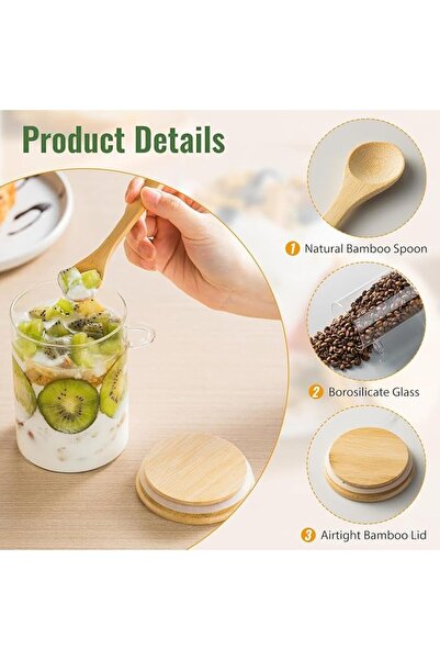 GENERAL Home Zone Glass and Bamboo Food Storage Containers, 2-Piece Set, 600ml Capacity