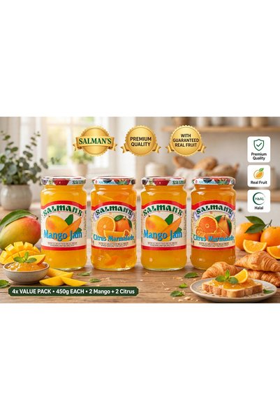 Generic Brand Salman's Premium Value Pack 4x 450g - 2 Mango Jam + 2 Citrus Ma...