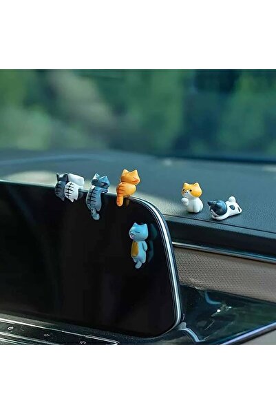 Aputue Cute Car Decorations, Set of 6 Lovely Cat Pendant Charms for Rearview ...
