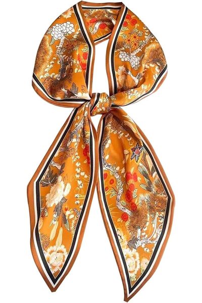 Aputue Head Scarf, a premium satin floral print headband, a stylish women's h...