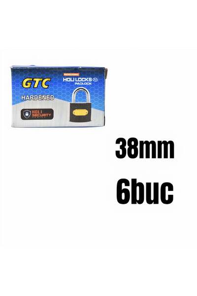 JML Lacăt negru GTC 38mm, set de 6 bucăți, en-gros