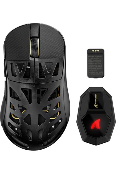 MAMBASNAKE ماوس الألعاب اللاسلكي Attack Shark RS6 Ultra LIGHTSPEED - أسود