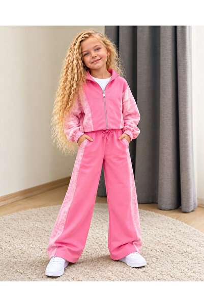 KOKOŞ BEBEK Girl's Washable Zippered 2-Piece Set Wide-Leg Pants - Age 4/12 - ...