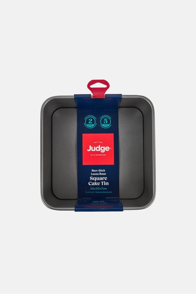 JUDGE Square Cake Tin With Loose Base, Grey