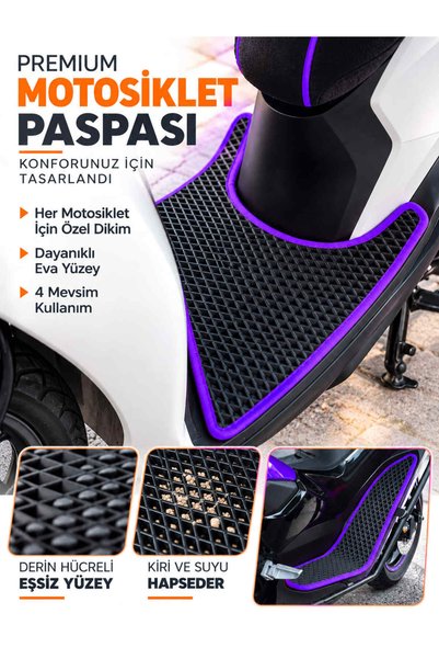 Guerrino Rks Grace 2002 Compatible Eva Motorcycle Mat Scooter Foot Mat Motor-Specific Black-Purple