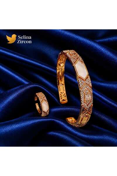 Accessories طقم مجوهرات بنجره مع الخاتم زركون