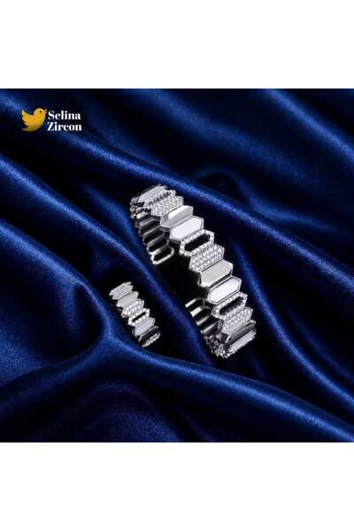 Accessories طقم مجوهرات اسواره مع الخاتم زركون