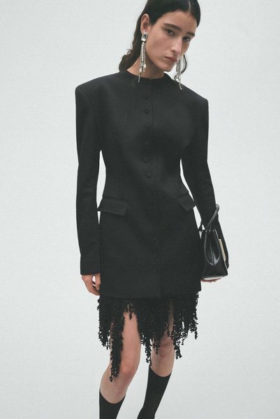 H&M Wool-blend shoulder-pad dress