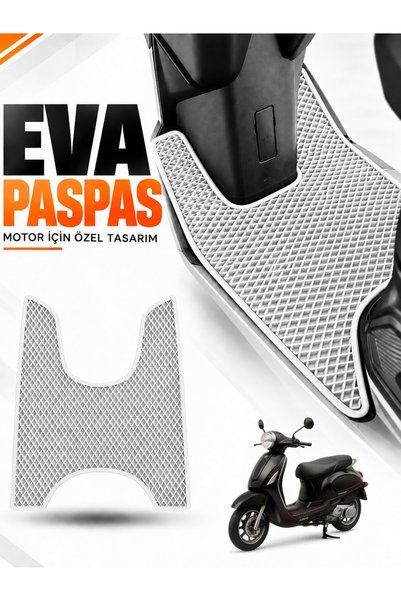 Guerrino KUBA BRİLLANT Uyumlu EVA Motosiklet Paspası Scooter Ayak Paspası Motora Özel Beyaz