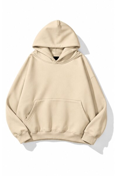 ELAN WEAR Hanorac unisex oversize cu imprimeu pe 3 fire, din țesătură de cali...