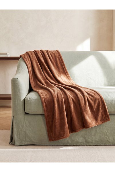 LC Waikiki Nevavm Farkıyla Lcw Home Brown Single Tv Blanket 100X150 cm