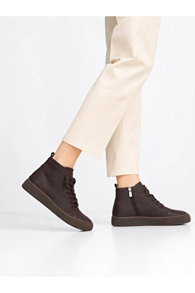 MOKKASHOES Γυναικείες Ορθοπεδικές Αντιολισθητικές Μπότες με Κορδόνια από Γνήσ...