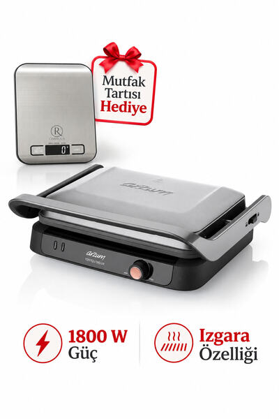 Arzum Tostçu Delux Granit 1800 W Güç Tost Makinesi Metalik AR2001 Mutfak Tart...