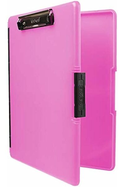 Dexas Slimcase 2 Plastic Clipboard with Storage and Side Opening, Black, Offi...