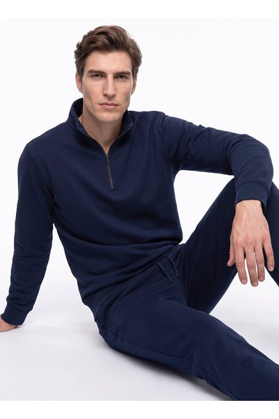 Dockers Lacivert Erkek Sweatshirt D2620135410_Half Zip Sweatshirt
