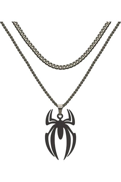 GENERAL Spider Necklace for Men Women Titanium Stainless Steel Gold Silver Li...