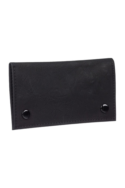 OEM Tabacheră pentru Tutun Neagră din Piele PU 16,5x9 cm, Compartimente și Fe...