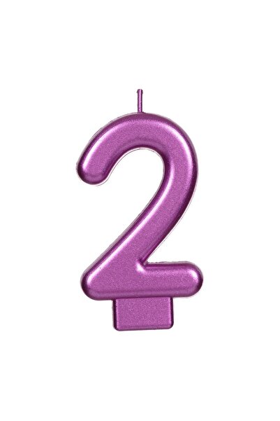OEM Lumânare Zi de Naștere Fucsia Metalizat Nr.2 – Decor Elegant pentru Tort ...