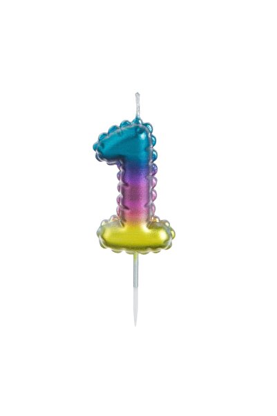 OEM Lumânare Tort Colorată Ombre Metalizata Nr. 1 – Decor Elegant pentru Tort...