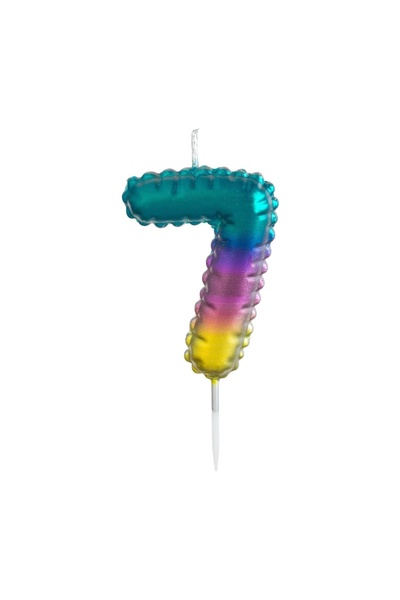 OEM Lumânare Tort Colorată Ombre Metalizata Nr. 7 – Decor Elegant pentru Tort...