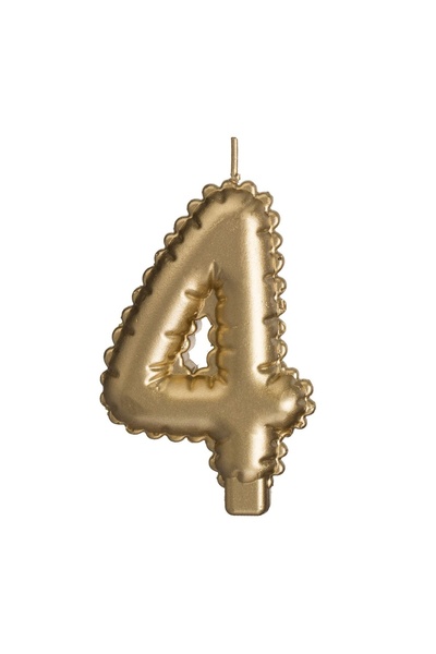 OEM Lumânare Zi de Naștere Aurie Metalizata Nr.4 – Decor Elegant pentru Tort ...