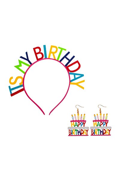OEM Set de Petrecere cu Coroniță Par & Cercei Colorati "It's My Birthday" – L...