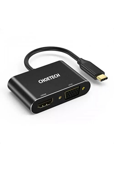 CHOETECH HUB USB Tip C - 1x HDMI + 1x VGA M17 negru
