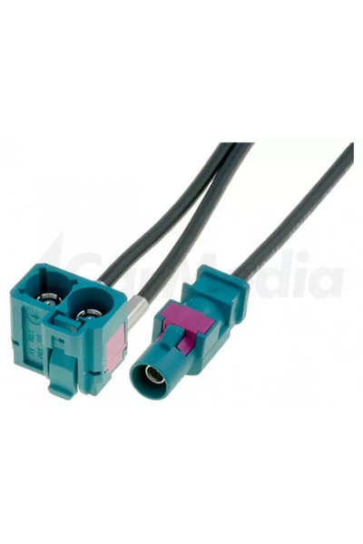 4CarMedia Cablu adaptor antena Fakra mufa tata - Fakra soclu mama dublu 0.25m...