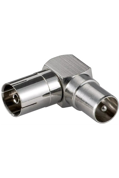 goobay Adaptor coaxial mama - coaxial tata 90 grade metal