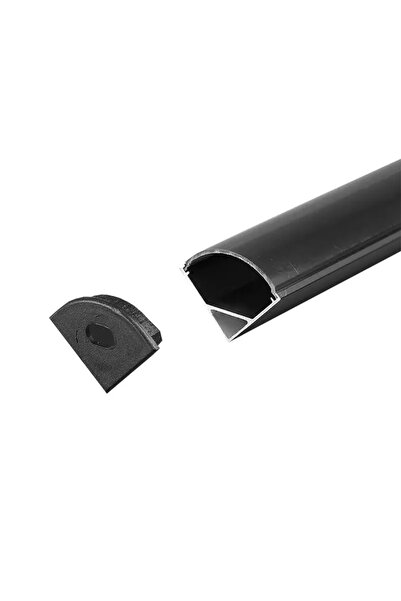 V-TAC Profil aluminiu pentru banda LED 2m 15.8x15.8.mm pe colt negru SKU-2874