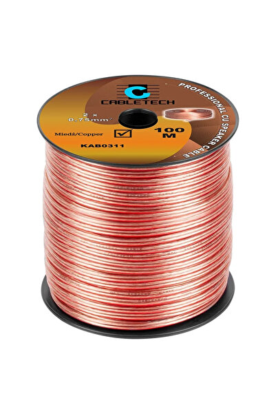 Cabletech Cablu difuzor 2x0.75mm cupru transparent 1m KAB0311