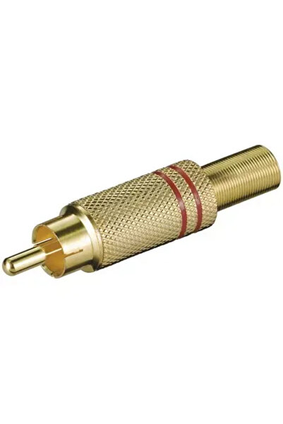 goobay RCA mufa RCA tata metal aurit inel rosu