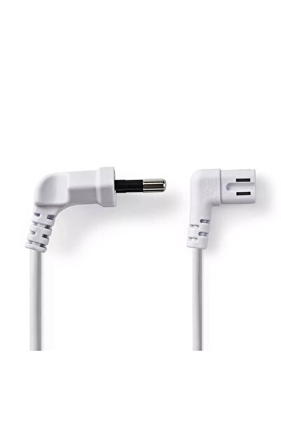Nedis Cablu alimentare Euro tata cotit - 2 Pini IEC-320-C7 cotit 3m alb