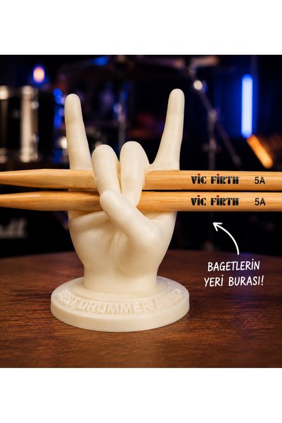dys tasarım El Işareti Yapan (ROCK N ROLL) Baterist Baget Tutucu (5A ve 7A Ba...
