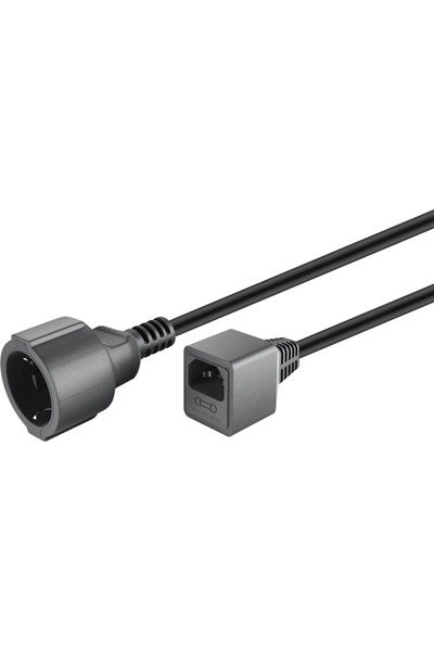 goobay Cablu prelungitor Schuko mama la tata IEC C14 1.5m 10A cupru 3x1mm neg...