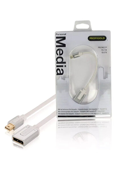 Profigold Adaptor profesional mini DisplayPort - DisplayPort v1.1 0.2m alb