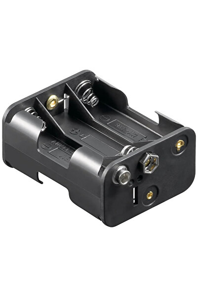 goobay Suport baterie 6x AA R6 cu conector 9V negru 11467