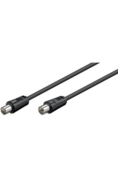 goobay Cablu COAXIAL TV antena 70DB Dublu ecranat mama-tata 1.5m negru 11720