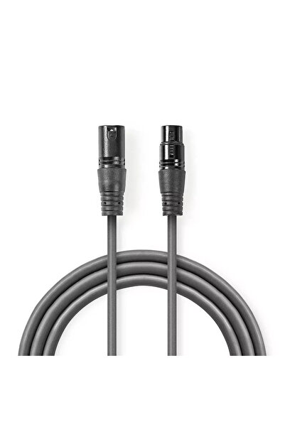 Nedis Cablu XLR Stereo XLR 3 pini tata - XLR 3 pini mama 1m gri