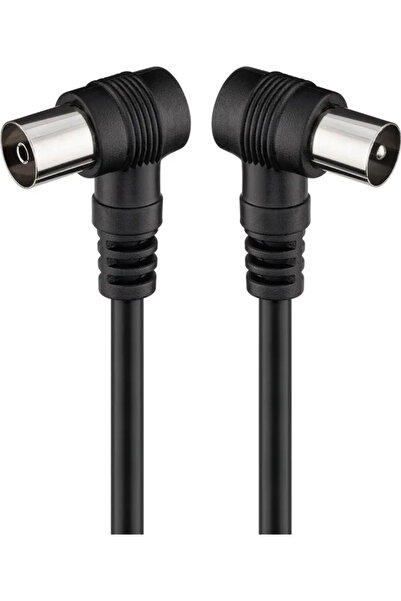 goobay Cablu conexiune antena 2.5m negru conector cotit