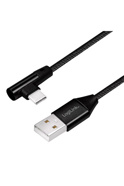 LogiLink Cablu USB 2.0 A mufa tata - USB Type C mufa tata in unghi 0.3m CU0137