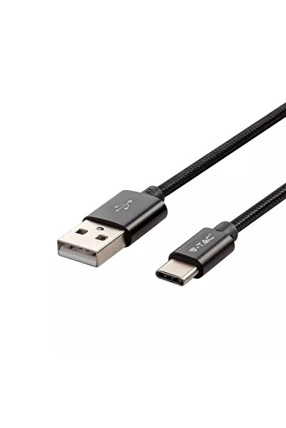 V-TAC Cablu USB TYPE C 1m negru 2.4A PLATINUM EDITION SKU-8491