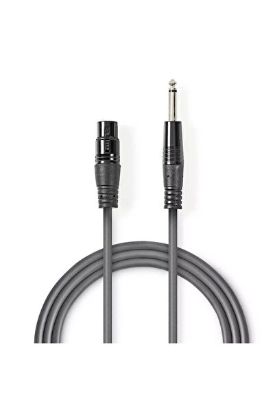 Nedis Cablu stereo XLR 3 pini mama - JACK 6.5 mm tata 3m gri