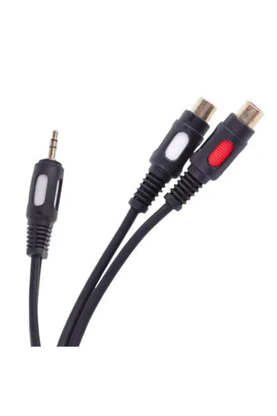 Cabletech Cablu adaptor Jack tata 3.5 mm la 2x RCA mama 25cm dublu ecranat